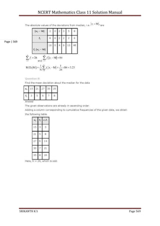 NCERT Mathematics Class 11 Solution Manual
SRIKANTH K S Page 569
Page | 569
 