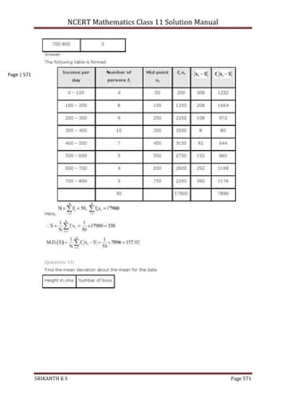 NCERT Mathematics Class 11 Solution Manual
SRIKANTH K S Page 571
Page | 571
 
