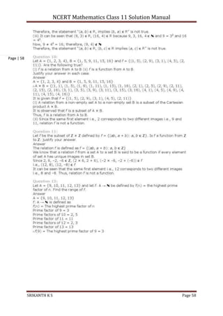 NCERT Mathematics Class 11 Solution Manual
SRIKANTH K S Page 58
Page | 58
 