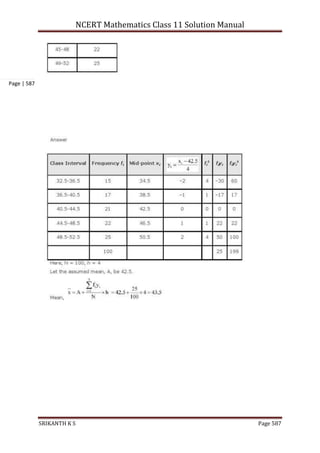 NCERT Mathematics Class 11 Solution Manual
SRIKANTH K S Page 587
Page | 587
 
