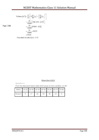 NCERT Mathematics Class 11 Solution Manual
SRIKANTH K S Page 588
Page | 588
 