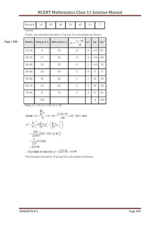 NCERT Mathematics Class 11 Solution Manual
SRIKANTH K S Page 589
Page | 589
 