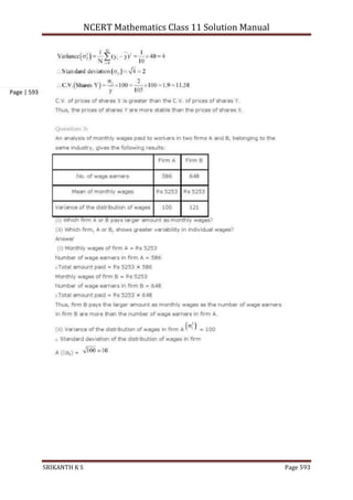 NCERT Mathematics Class 11 Solution Manual
SRIKANTH K S Page 593
Page | 593
 