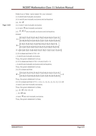 NCERT Mathematics Class 11 Solution Manual
SRIKANTH K S Page 619
Page | 619
 