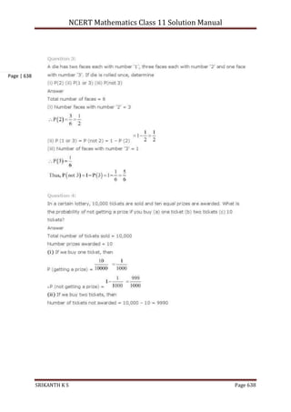 NCERT Mathematics Class 11 Solution Manual
SRIKANTH K S Page 638
Page | 638
 