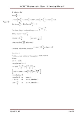 NCERT Mathematics Class 11 Solution Manual
SRIKANTH K S Page 90
Page | 90
 
