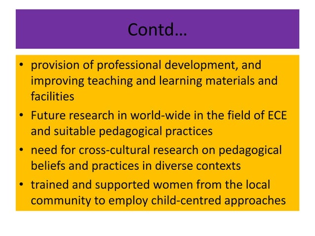Pedagogical Approaches Practices In Early Childhood Education