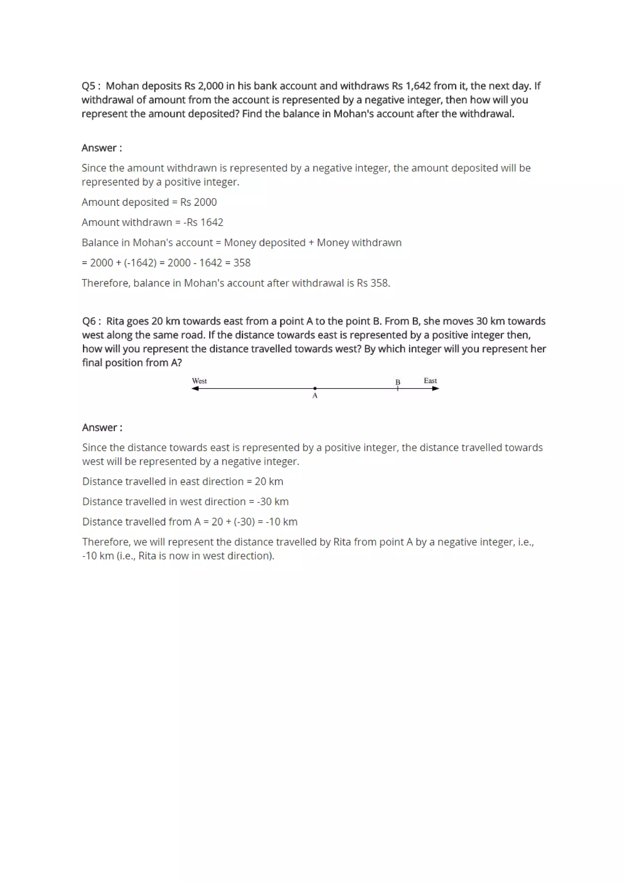Ncert solutions for class 7 maths chapter 1 integers exercise 1