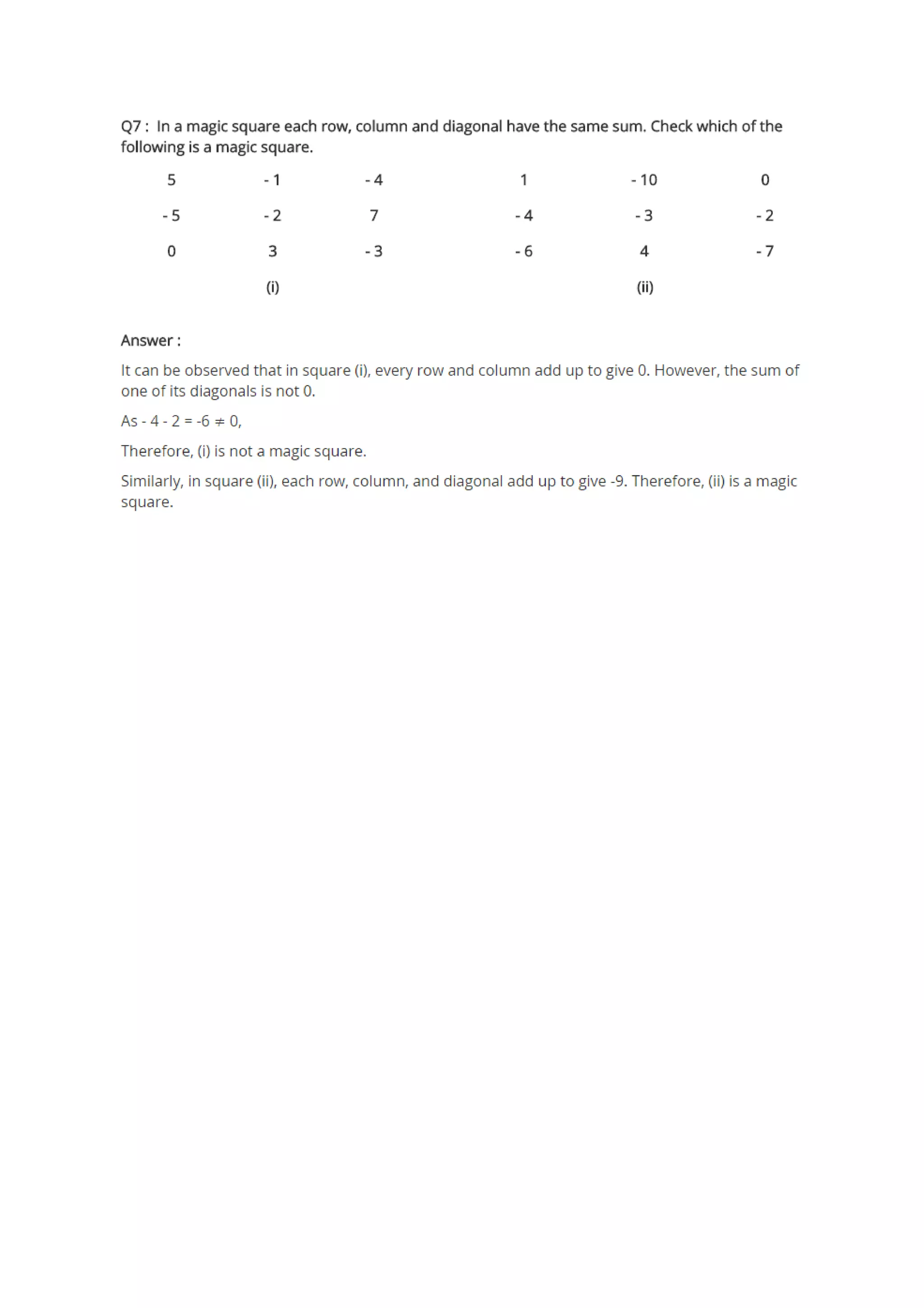 Ncert solutions for class 7 maths chapter 1 integers exercise 1