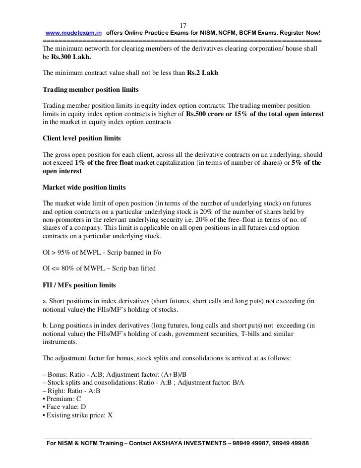 Options trading strategies module mock test