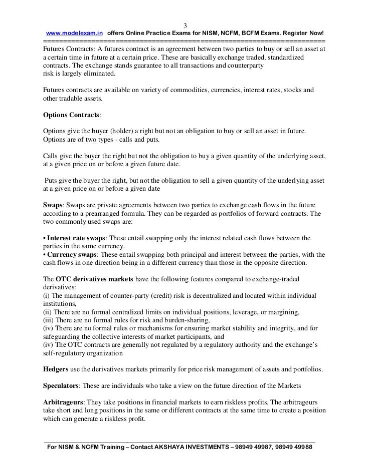 Options strategies ncfm