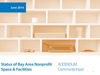 ADDENDUM:
CommunityInput 34
Status of Bay Area Nonprofit
Space & Facilities
June 2016
 