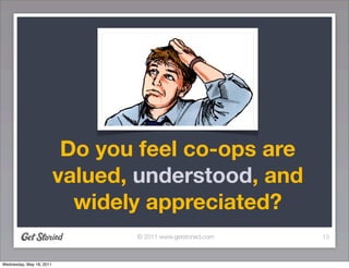 Do you feel co-ops are
                          valued, understood, and
                            widely appreciated?
 ...