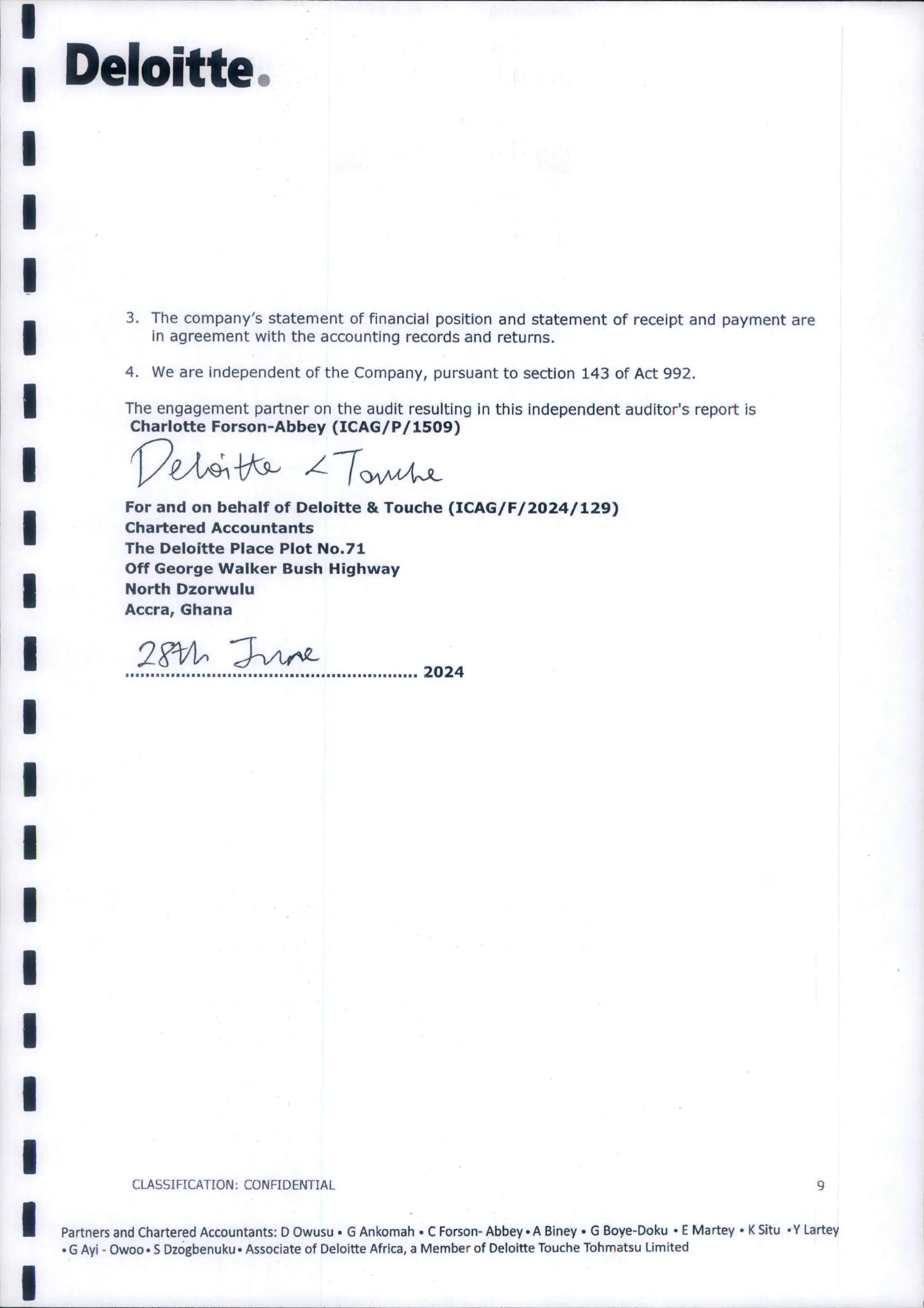 National Cathedral Ghana Audit Report by Deloitte