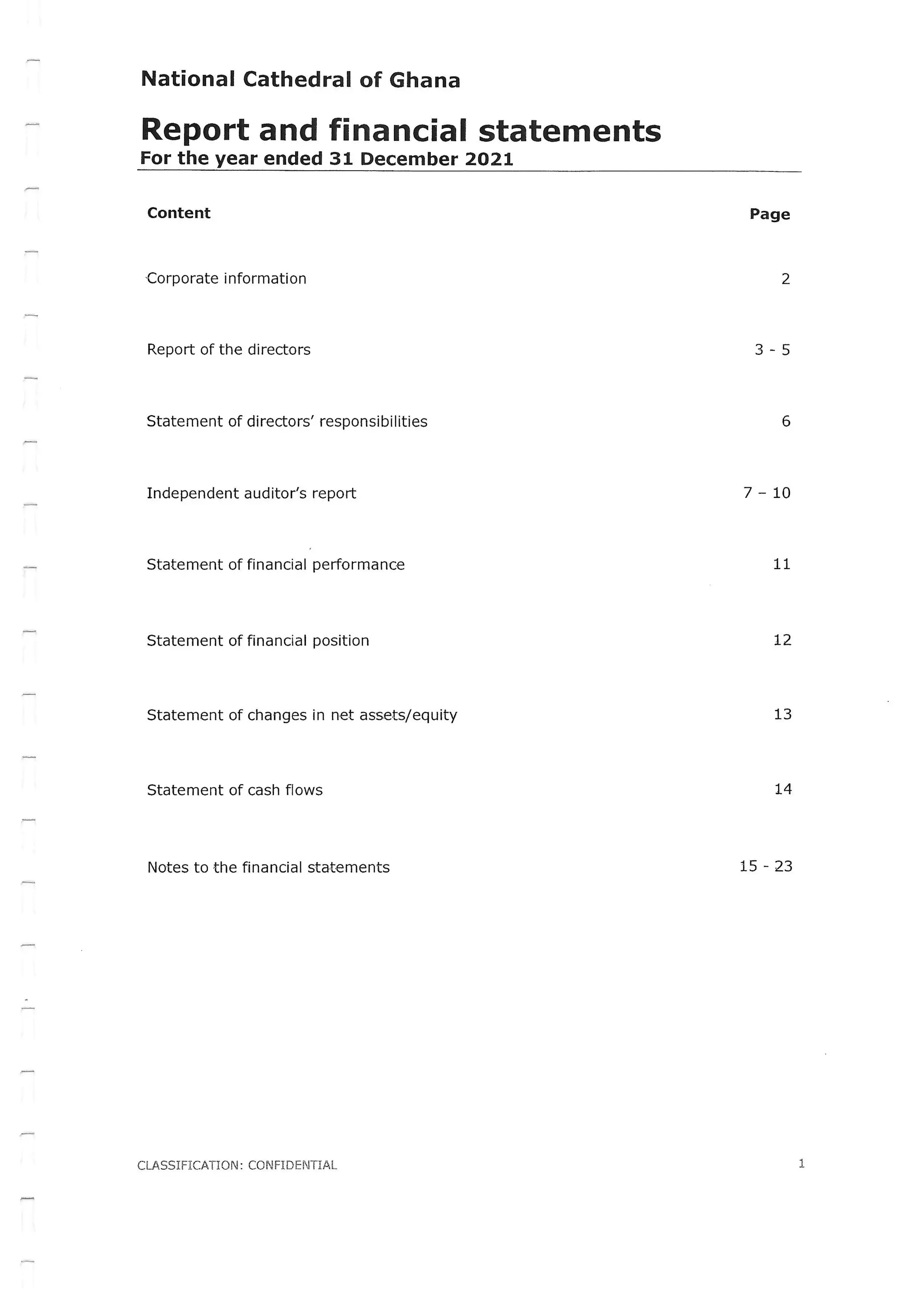 National Cathedral Ghana Audit Report by Deloitte