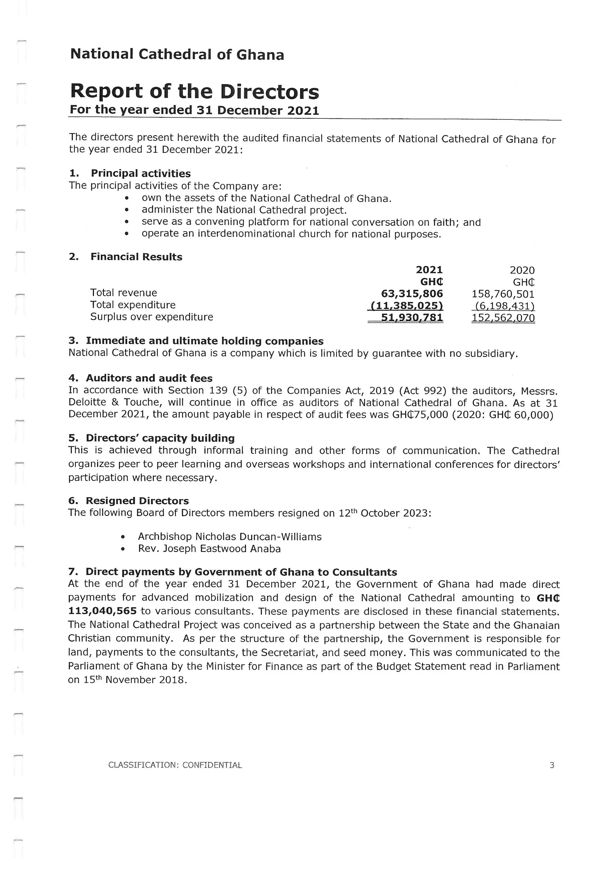National Cathedral Ghana Audit Report by Deloitte
