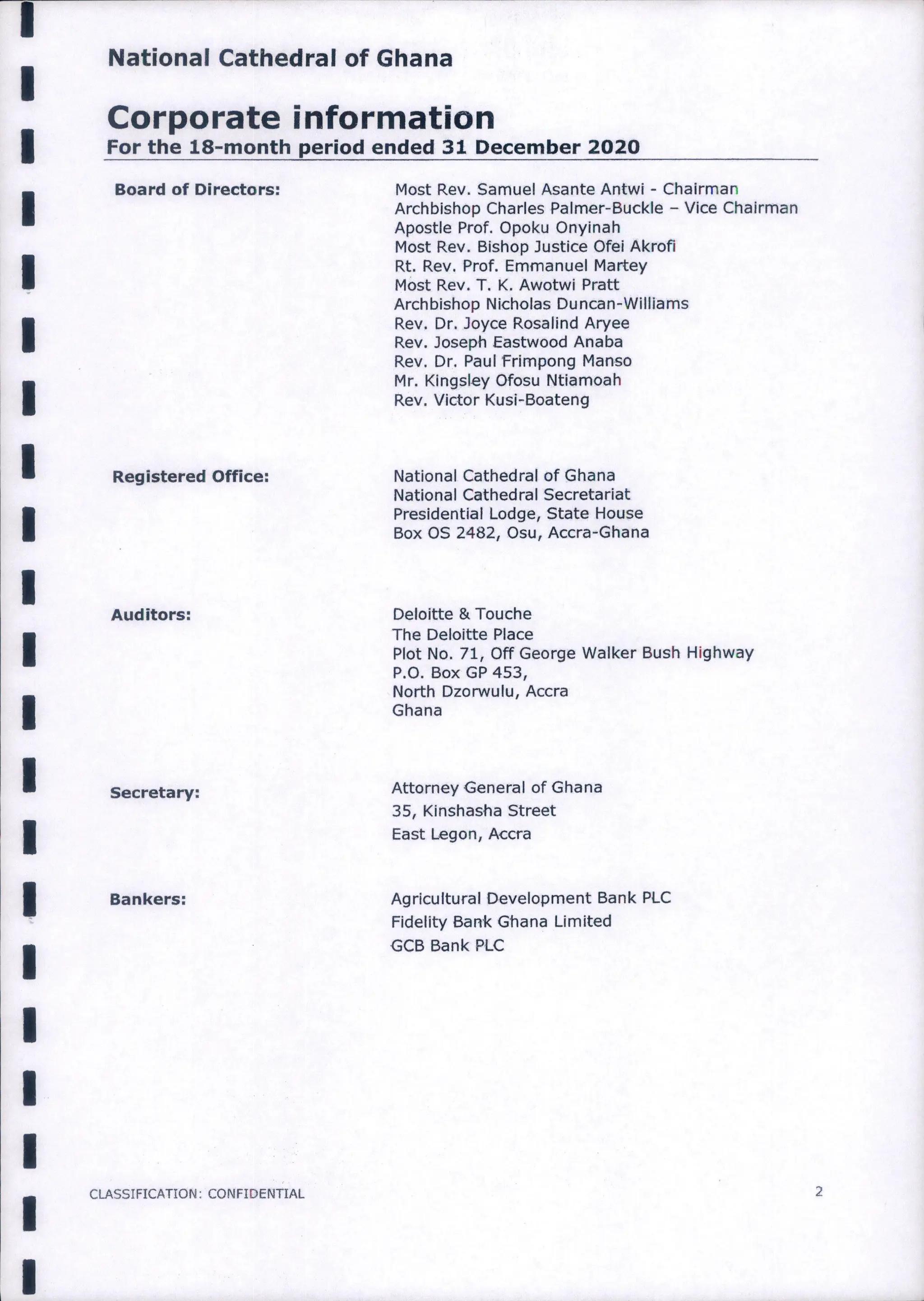 National Cathedral Ghana Audit Report by Deloitte