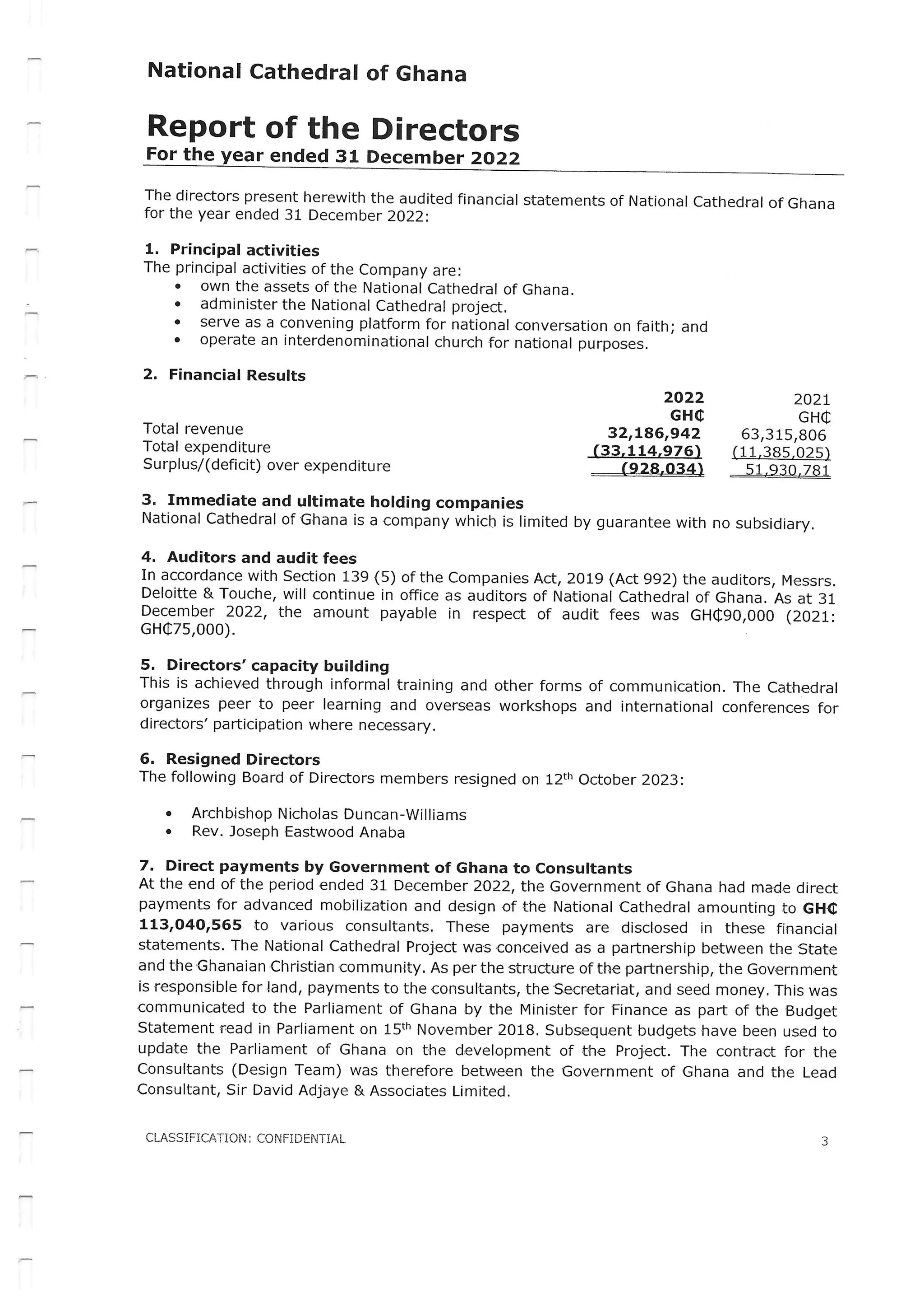 National Cathedral Ghana Audit Report by Deloitte