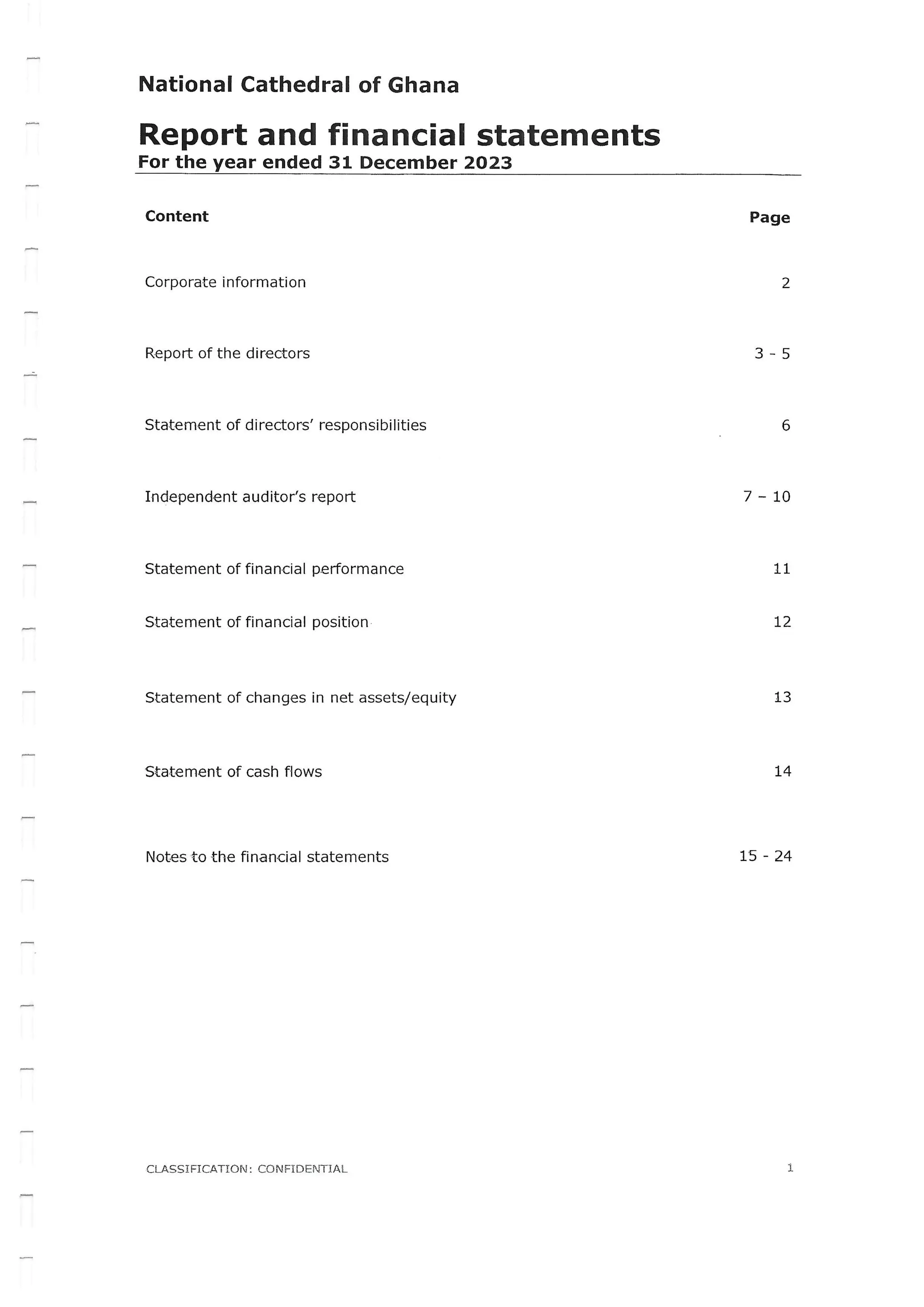 National Cathedral Ghana Audit Report by Deloitte