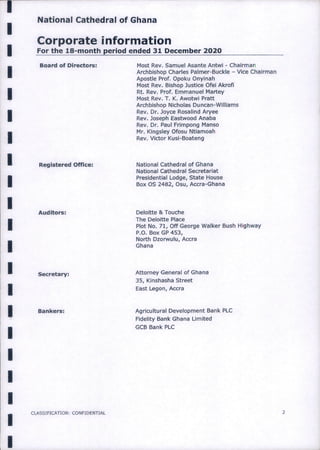 National Cathedral Ghana Audit Report by Deloitte