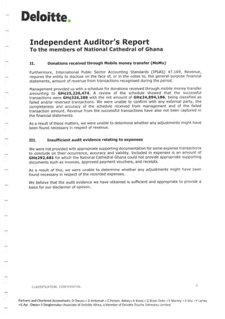 National Cathedral Ghana Audit Report by Deloitte