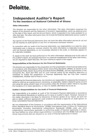 National Cathedral Ghana Audit Report by Deloitte
