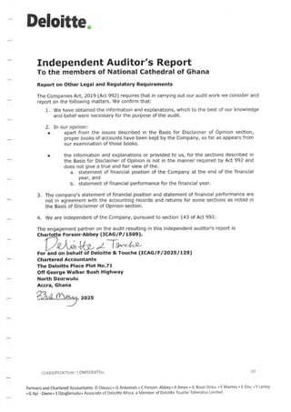 National Cathedral Ghana Audit Report by Deloitte