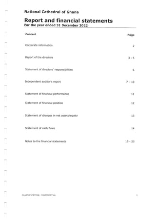 National Cathedral Ghana Audit Report by Deloitte