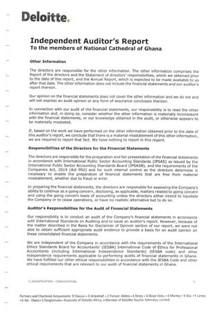 National Cathedral Ghana Audit Report by Deloitte