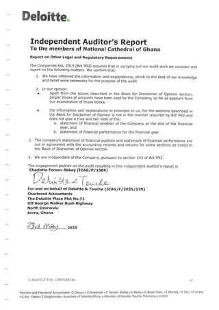 National Cathedral Ghana Audit Report by Deloitte