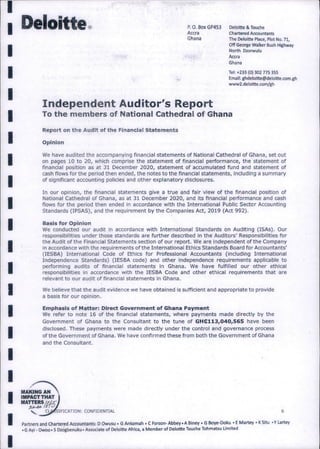 National Cathedral Ghana Audit Report by Deloitte