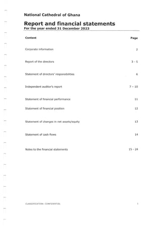 National Cathedral Ghana Audit Report by Deloitte