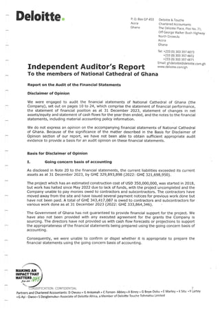 National Cathedral Ghana Audit Report by Deloitte