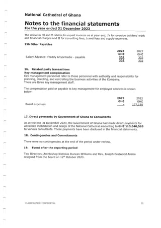 National Cathedral Ghana Audit Report by Deloitte