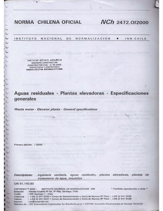 Norma Chilena Nch247 2of2000-aguas-residuales-plantas-elevadoras-especificaciones-generales