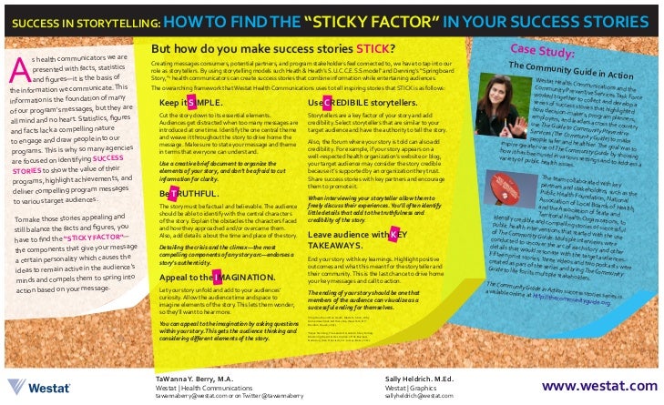 Success In Storytelling How To Find The Sticky Factor In - 