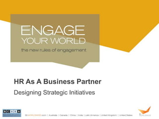 Click to edit Master title style
HR As A Business Partner
Designing Strategic Initiatives
Click to edit Master subtitle style

 