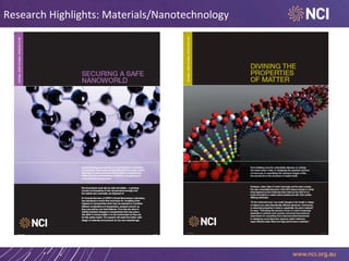 Research	
  Highlights:	
  Materials/Nanotechnology	
  

 