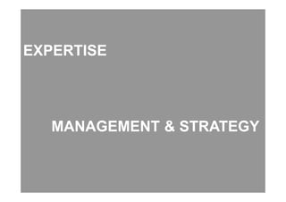 EXPERTISE




   MANAGEMENT & STRATEGY
 
