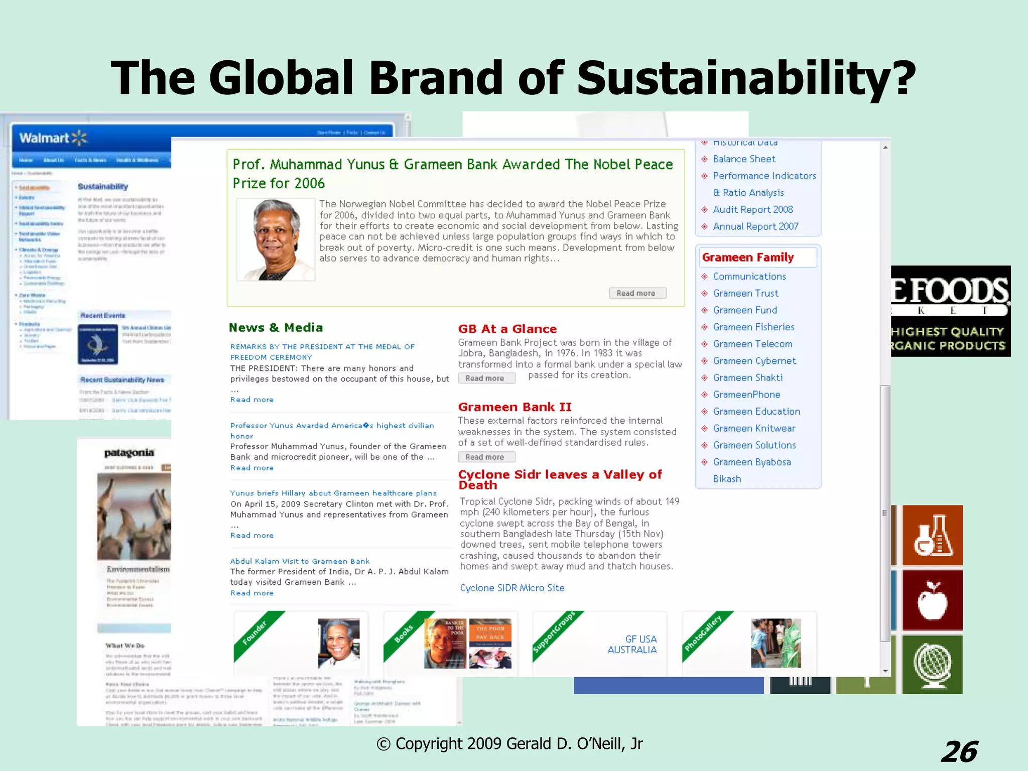 The Global Brand of Sustainability?




           © Copyright 2009 Gerald D. O’Neill, Jr
                                                    26
 