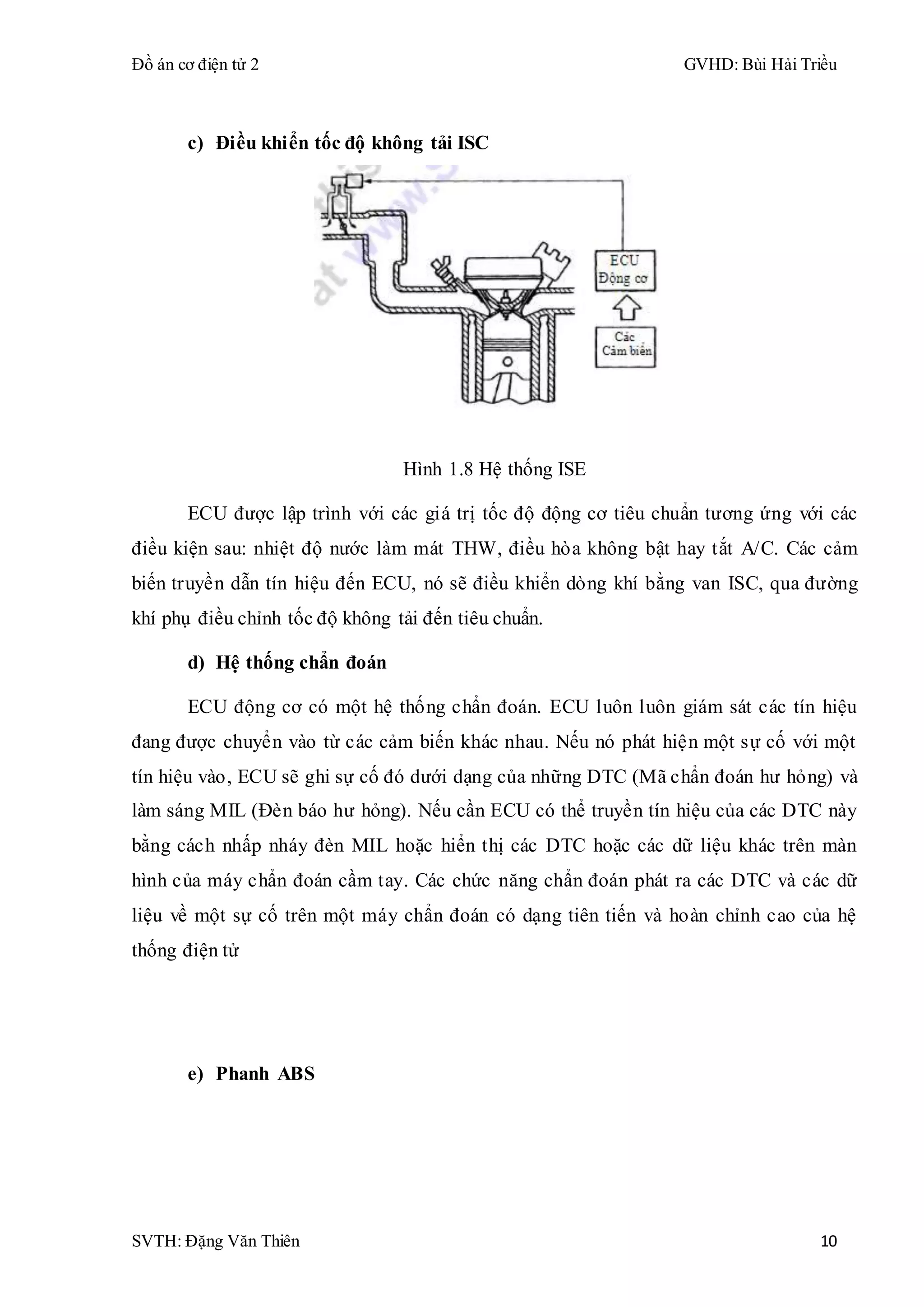Dtc Isc đồ áN cơ điện tử ô tô 2 tính toán, thiết kế hệ thống phanh trên xe ...