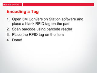 Tag! You're It: RFID in the NCSU Libraries | PDF