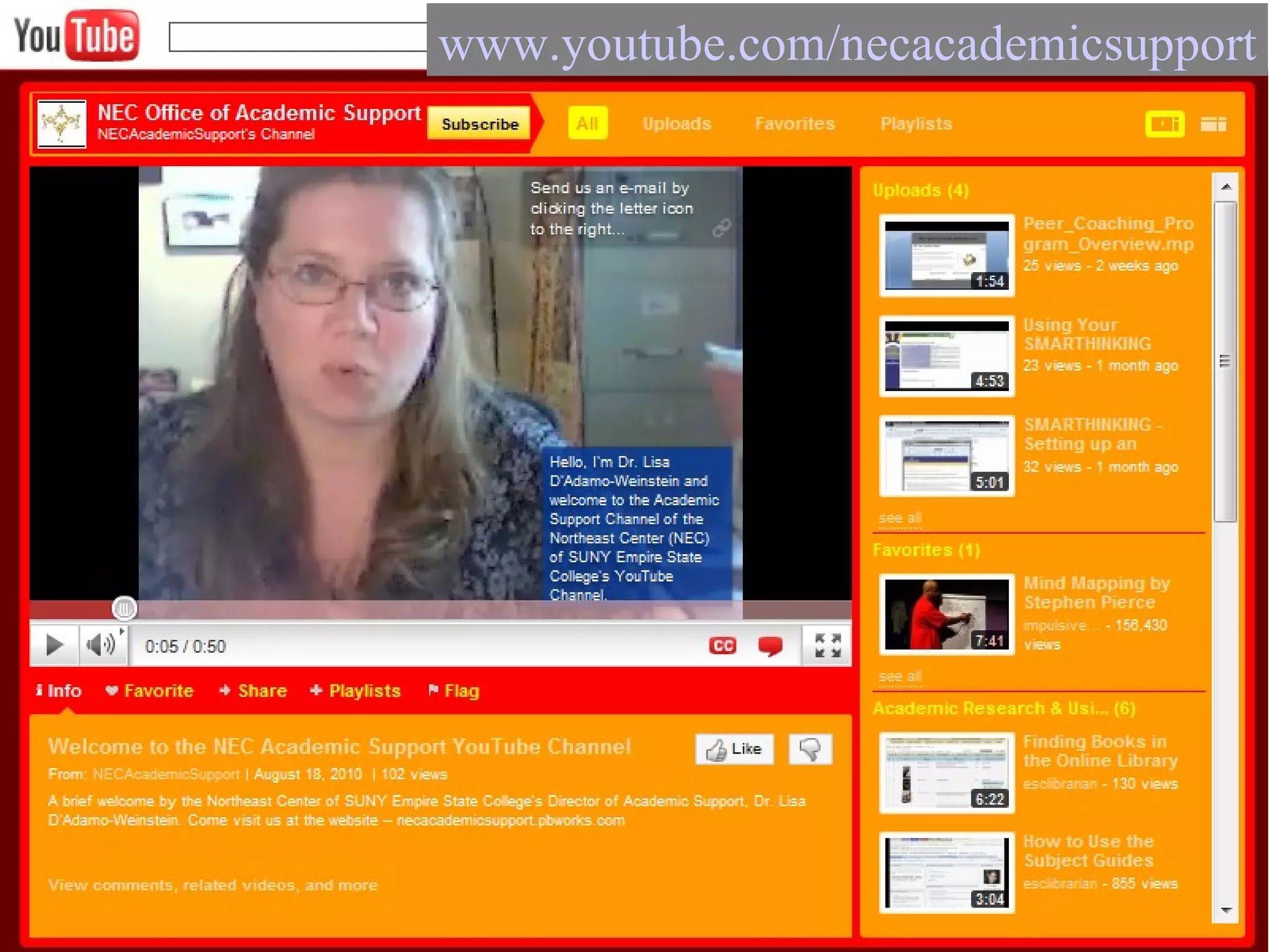 Web Videos and Student Learning www.youtube.com/necacademicsupport 