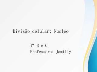 Divisão celular: Núcleo
1º B e C
Professora: Jamilly
 
