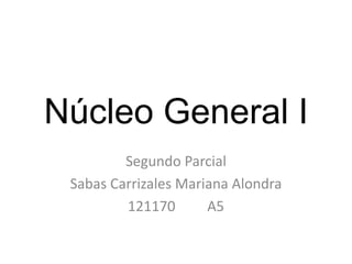 Núcleo General I
         Segundo Parcial
 Sabas Carrizales Mariana Alondra
         121170       A5
 
