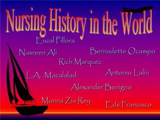 Nasreen AliNasreen Ali
AntonioAntonio LalinLalinL.A. MacalaladL.A. Macalalad
Alexander BenignoAlexander Benigno
Monna Zia ReyMonna Zia Rey
Rich MarquezRich Marquez
Bernadette OcampoBernadette Ocampo
Eds FranciscoEds Francisco
Euzal PilloraEuzal Pillora
 