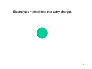Electrolytes = small ions that carry charges




                                               39
 