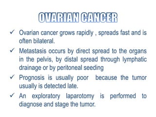  Cancer signs: rectal bleeding, change in stools,
pain in the abdomen, and pressure on the rectum
 Early detection inclu...
