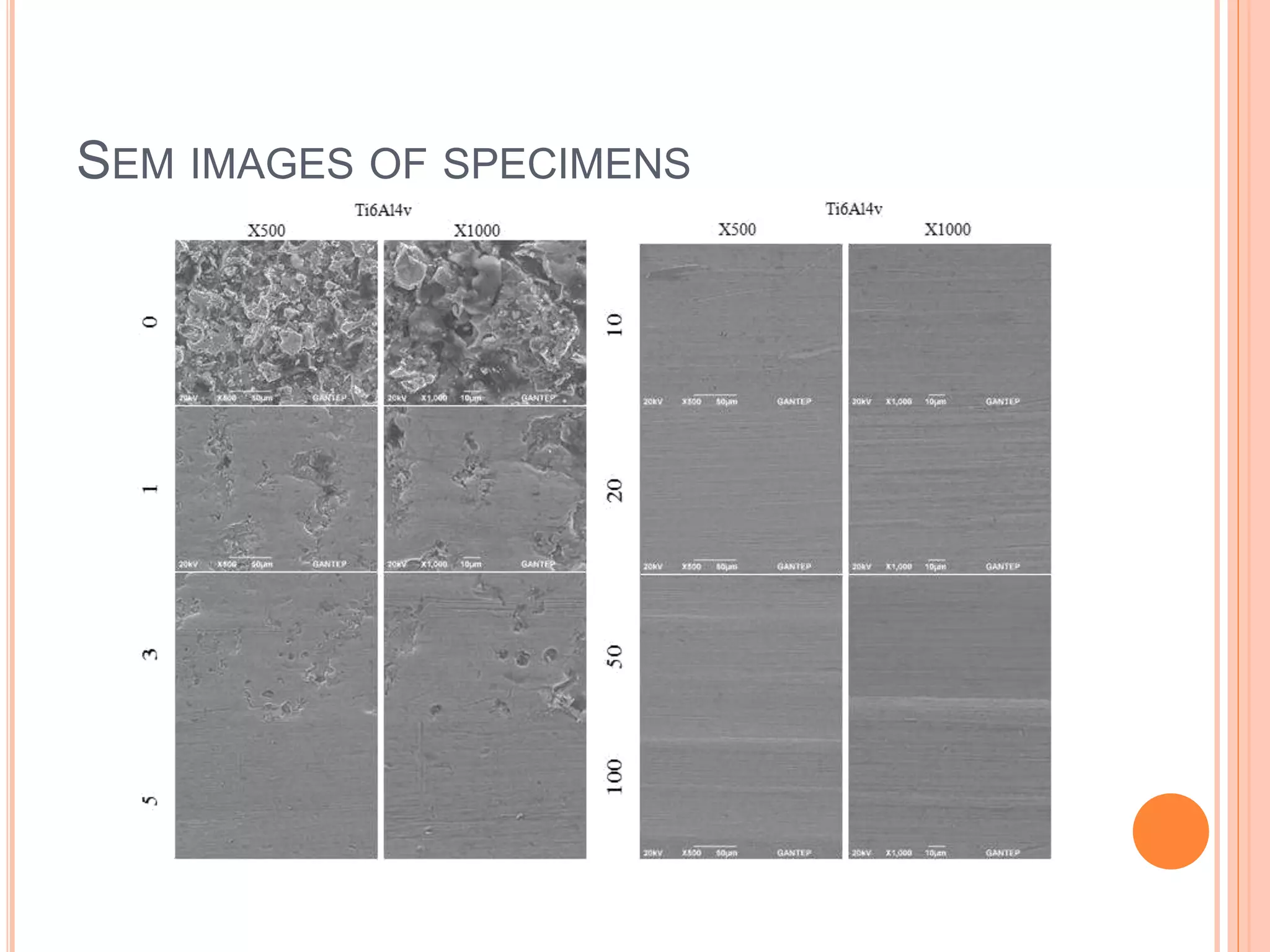 SEM IMAGES OF SPECIMENS
 