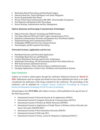 Call for Papers - 13th International Conference on Networks and ...